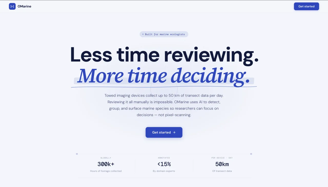 OMarine landing page